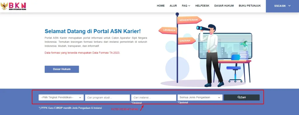 portal asn karir sscasn bkn  dan link pendaftaran cpns pppk 2024